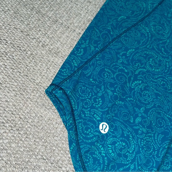 LULULEMON SWIFTLY TECH RACERBACK TEAL MOTIVATIONAL SPIRAL TANK TOP - Picture 6 of 7